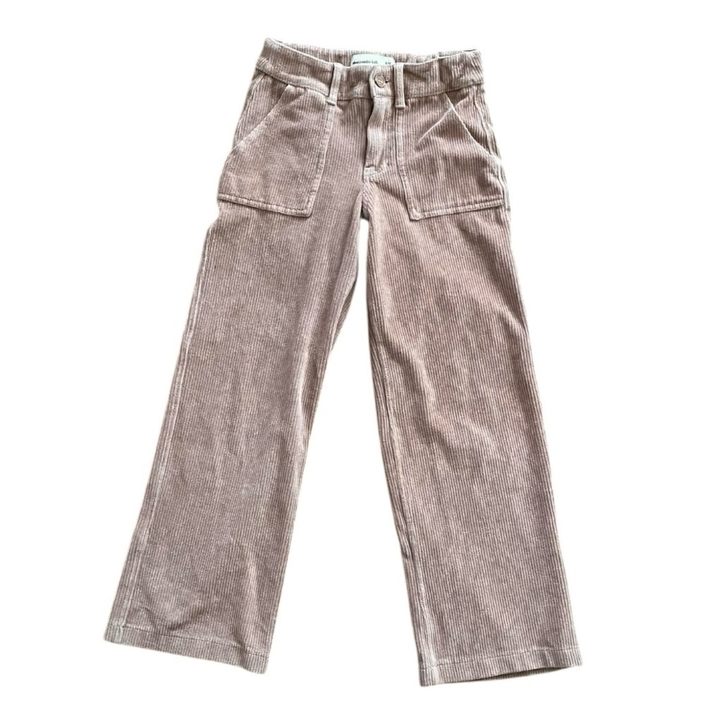 Abercrombie Kids Corduroy Pant Girls 9 10 High Rise Wide Leg Mocha Brown Stretch